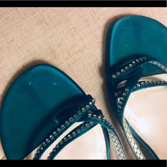 Michael Angelo teal, studded heels, Sz6 - Picture 3 of 4